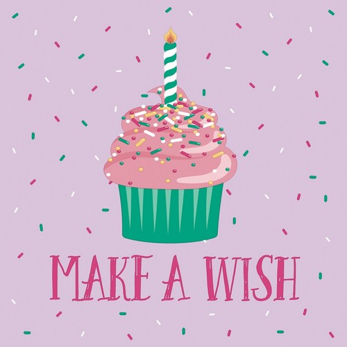 20 Servietten Make a wish - Muffin mit Wunsch 33x33cm