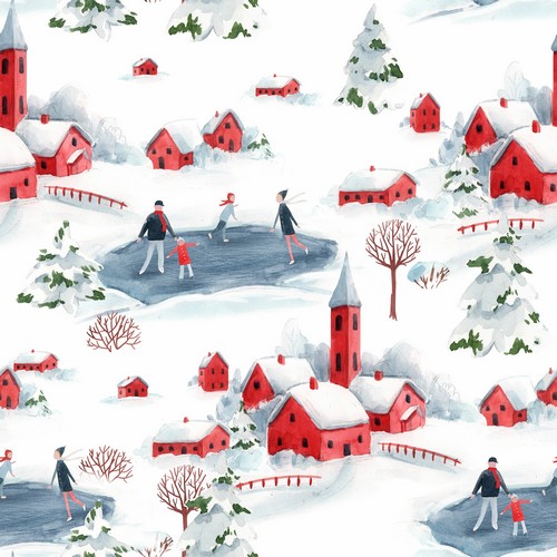 20 Servietten Winter Wonderland - Stadtleben im Winter 33x33cm