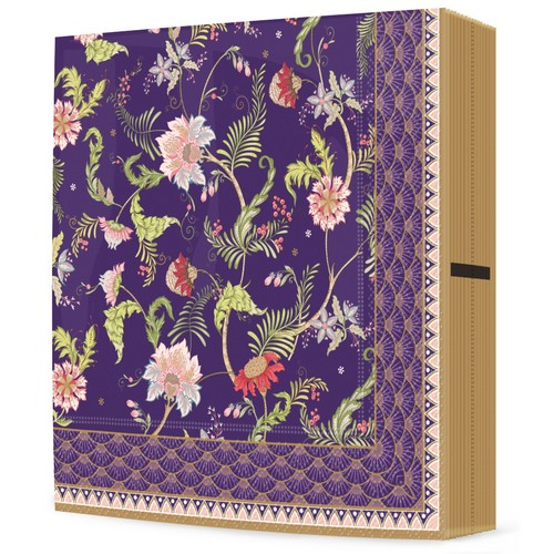 20 Servietten Magie D´orient - Folk Blumenmuster blau 33x33cm