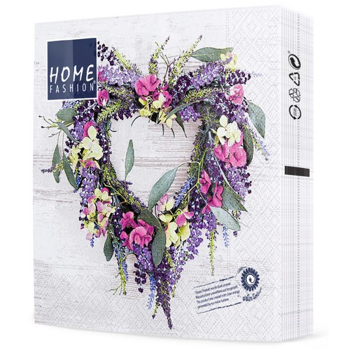 20 Servietten Lovely Wreath - Liebevoll gestalteter Kranz 33x33cm