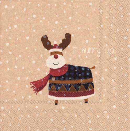 20 Servietten Recycling-Papier Rudolph - Rudolph im Schneefall 33x33cm