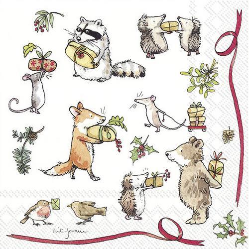 20 Servietten Present for you - Geschenkezeit 33x33cm