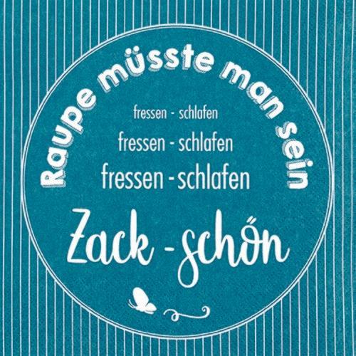 20 Servietten Zack-Schön - Raupe müsste man sein 33x33cm