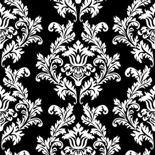 20 Servietten Black & White Wallpaper - Royale Zeichen weiß-schwarz 33x33cm
