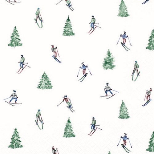 20 Servietten Skiing - Skifahrer 33x33cm
