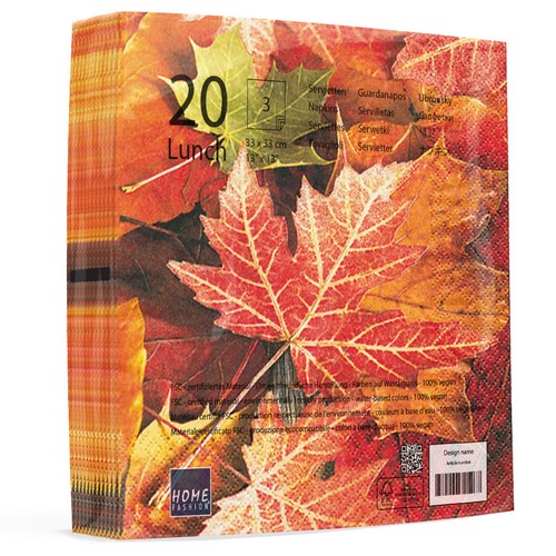 20 Servietten Maple Leaves - Ahornblätter 33x33cm
