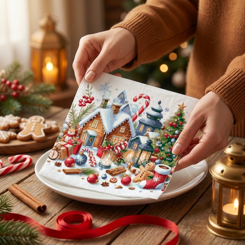 20 Servietten Christmas Scenery - Traumhafte Weihnachtswelt 33x33cm