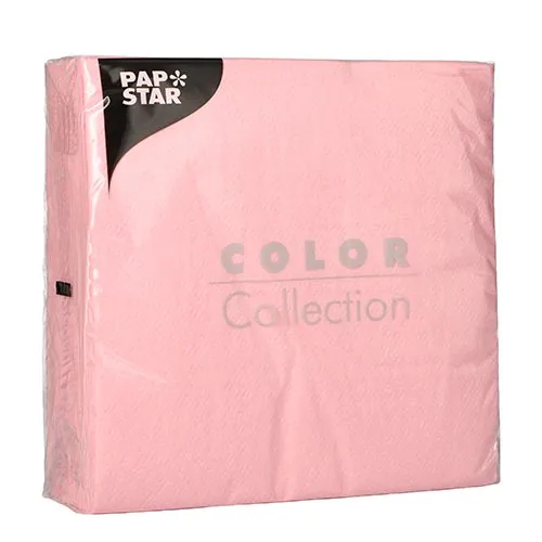 100 Servietten Color Collection 1-lagig, rosa 33x33cm