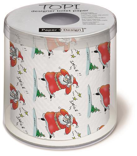 Toilettenpapier Rolle bedruckt Smile - Santa, Santa, Santa