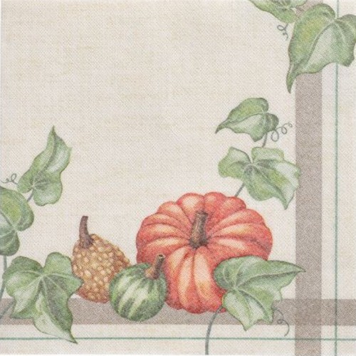 50 Servietten stoffähnlich Pumpkin Herbsternte 40x40cm