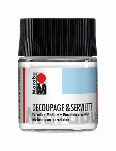 Serviettenlack & -kleber für Porzellan im Glas 50ml