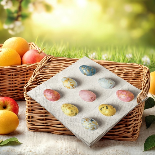 20 kleine Cocktailservietten Dreamy eggs - Marmorierte Eier 25x25cm