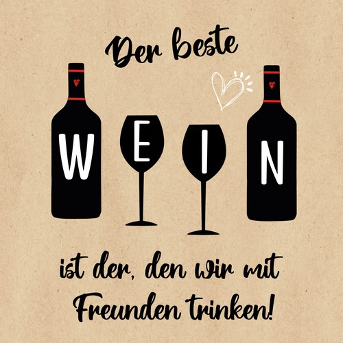 20 Servietten aus Recycling-Papier Der beste Wein - Mit Freunden trinken 33x33cm