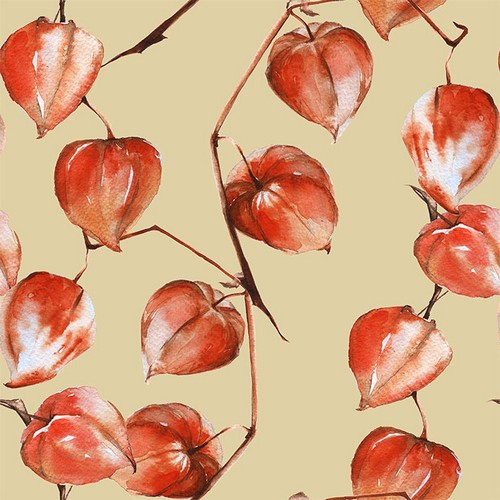 20 Servietten Painted Physalis - Physalis gemalt 33x33cm