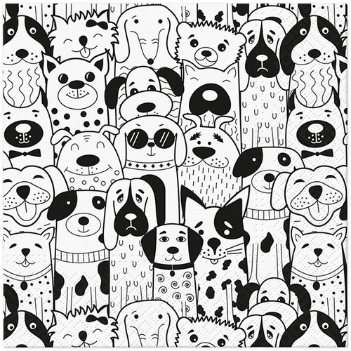 20 Servietten Dogs Symphony - Abbildung von Hunden 33x33cm
