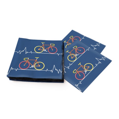 20 Servietten Heartbeat Bike blue - Fahrrad mit Frequenz blau 33x33cm