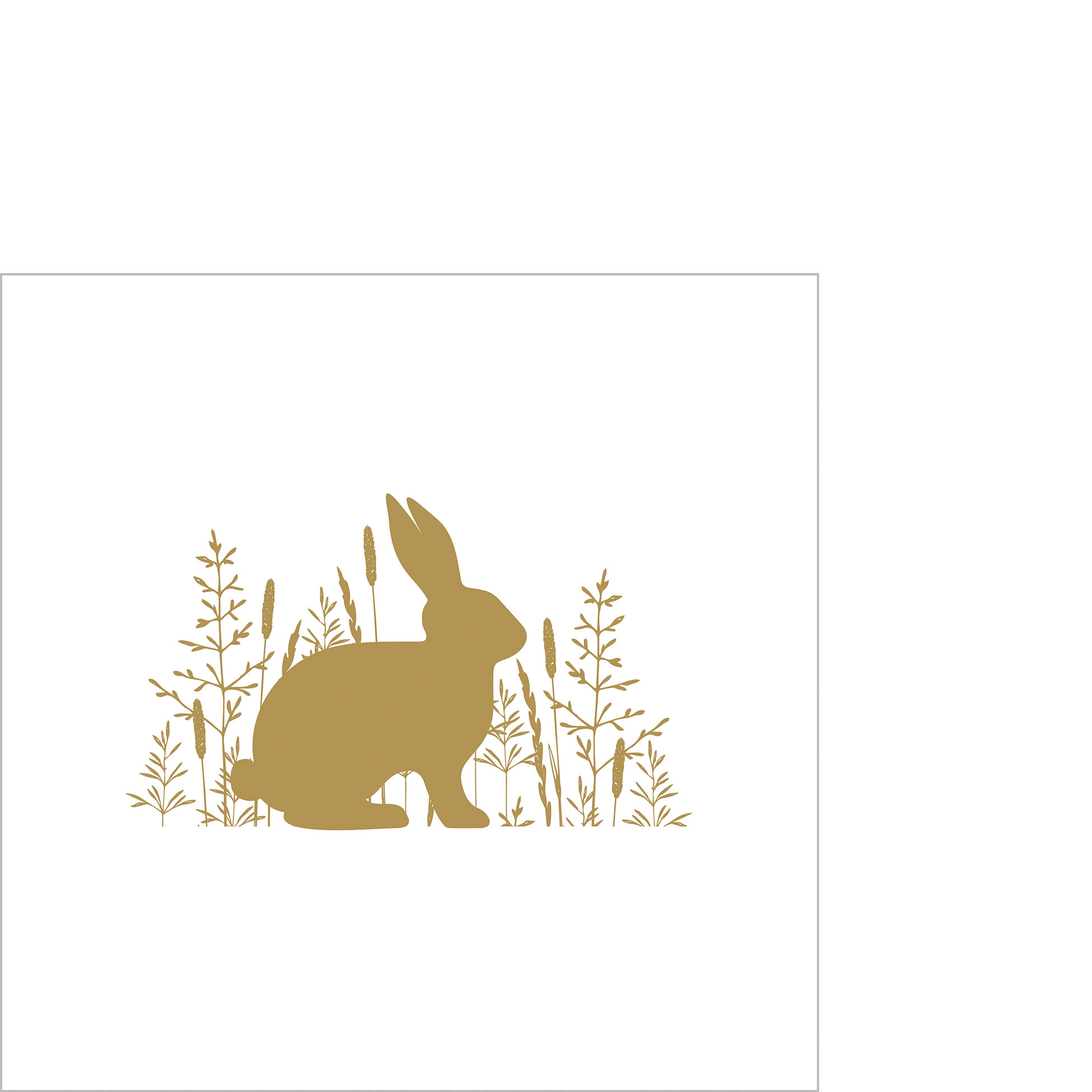20 kleine Cocktailservietten Pure Easter gold - Ostersilhouette gold 25x25cm