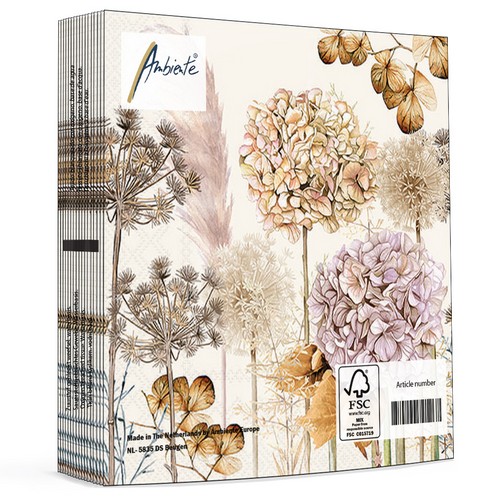 20 Servietten Dried Flowers - Wunderschöne Trockenblumen 33x33cm