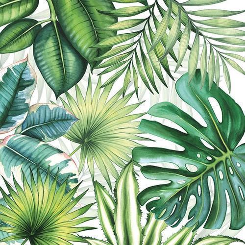 20 Servietten Tropical Leaves - Grüne Dschungelblätter 33x33cm