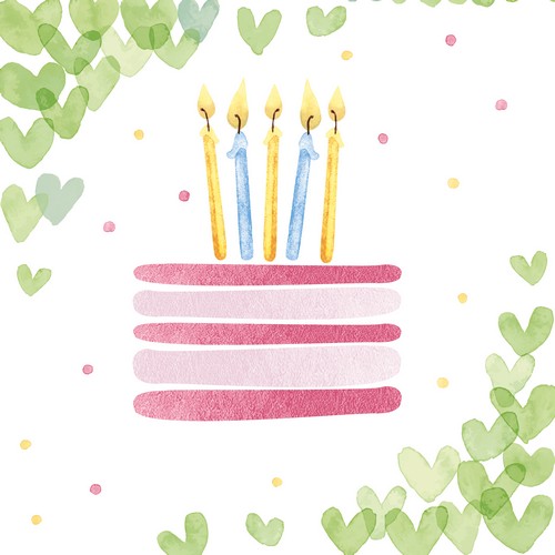 20 Servietten Hearts - Kuchen um grüne Herzen 33x33cm