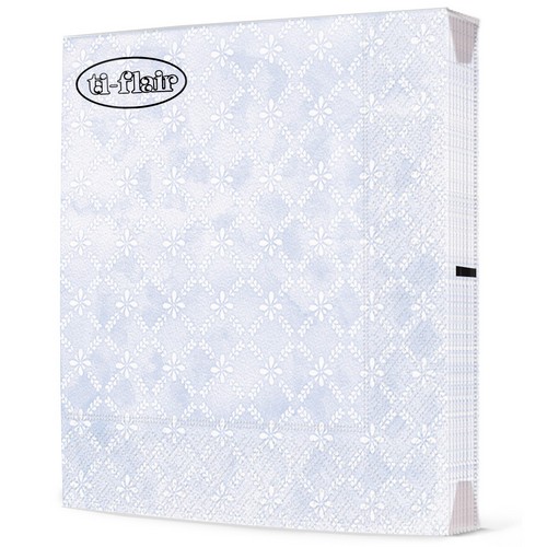 20 Servietten Maria dusty blue - Florales Gittermuster blau 33x33cm