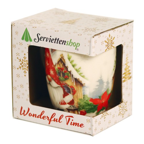 Tasse aus Porzellan Gnom Edik - Weihnachtszwerg Edik 0,32L, Höhe 10,5cm