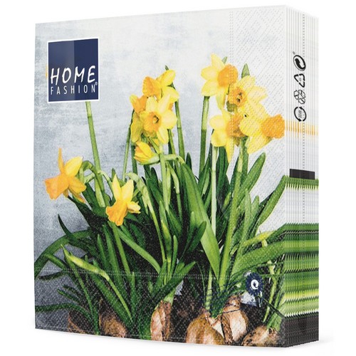 20 Servietten Narcissus - Frische Narzissen 33x33cm