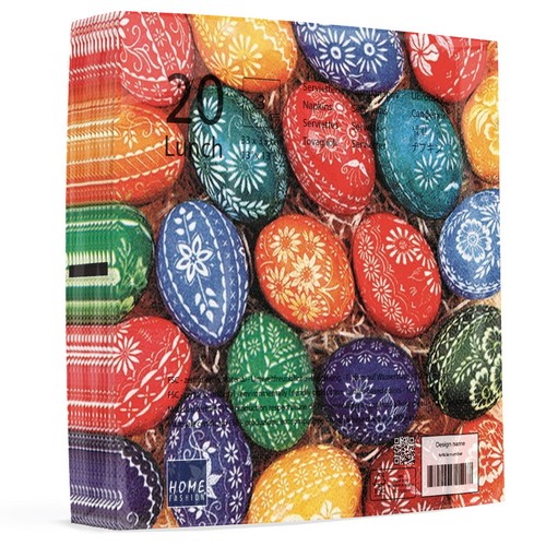 20 Servietten Hand Crafted Eggs - Viele handbemalte Eier 33x33cm