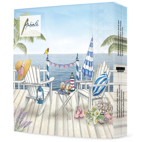 20 Servietten Sea view - Terrasse zum Meer 33x33cm