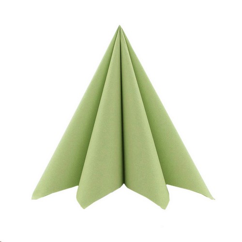 12 Servietten Linclass Airlaid Uni oliv 40x40cm