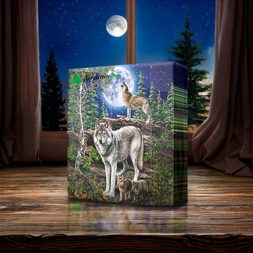 20 Servietten Wolf at the Moon - Wölfe am Mond 33x33cm