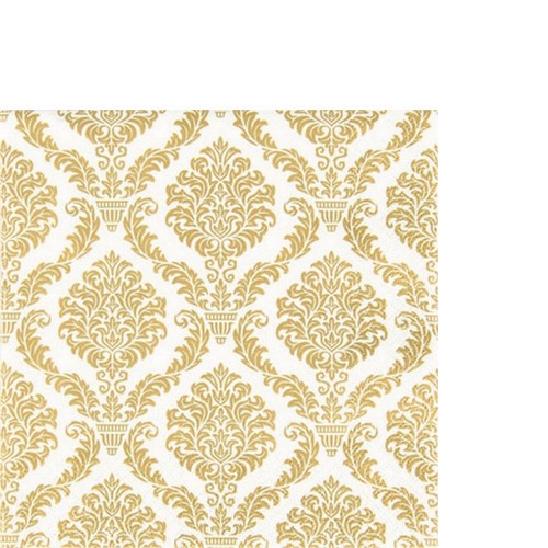 20 kleine Cocktailservietten Elegant gold - Muster gold 25x25cm