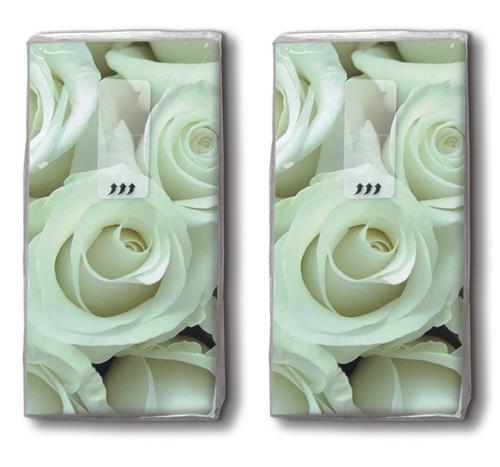 DP 10 Taschentücher Wedding Roses - Hochzeitsrosen weiß