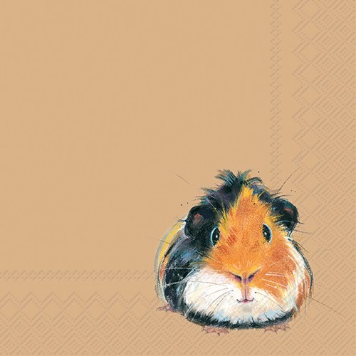 20 Servietten Guinea Pig Pedro - Lustiges Meerschweinchen 33x33cm