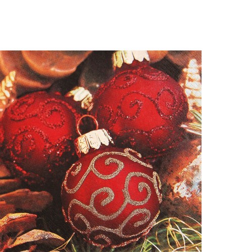 20 kleine Cocktailservietten Classy Christmas Balls - Traditionelle Weihnachtskugeln 25x25cm