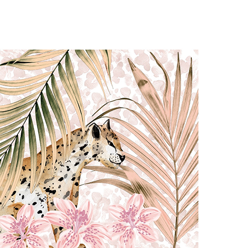 20 kleine Cocktailservietten Wild Palms - Wilde Palmenblätter 25x25cm