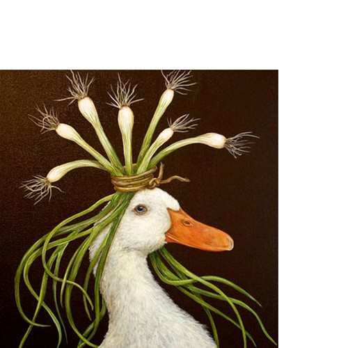 20 kleine Cocktailservietten Miranda - Künstlerische Gans 25x25cm