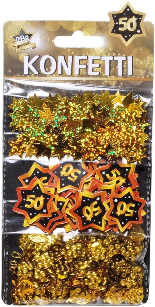 Konfetti 50 schwarz/gold 3-tlg.