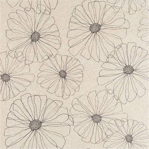 20 Servietten Eco Line Ida - Umrisse von Blüten gemalt Eco 33x33cm