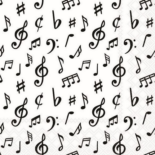 20 Servietten Music Notes - Musiknoten 33x33cm