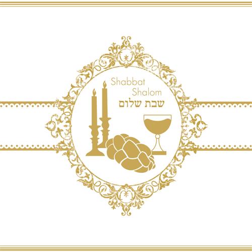20 Servietten Shabbat Shalom gold 33x33cm