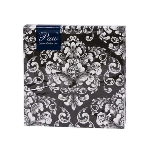 20 Servietten Beautiful Moments black - Florale Ornamente schwarz 33x33cm