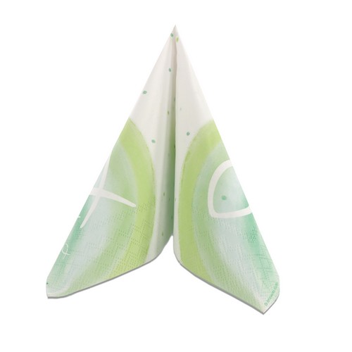 20 Servietten Rainbow Green - Fische auf Regenbogen grün 33x33cm