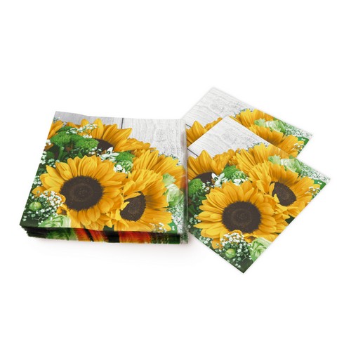 20 Servietten Harvest sunflower - Sonnenblumen im Strauß 33x33cm