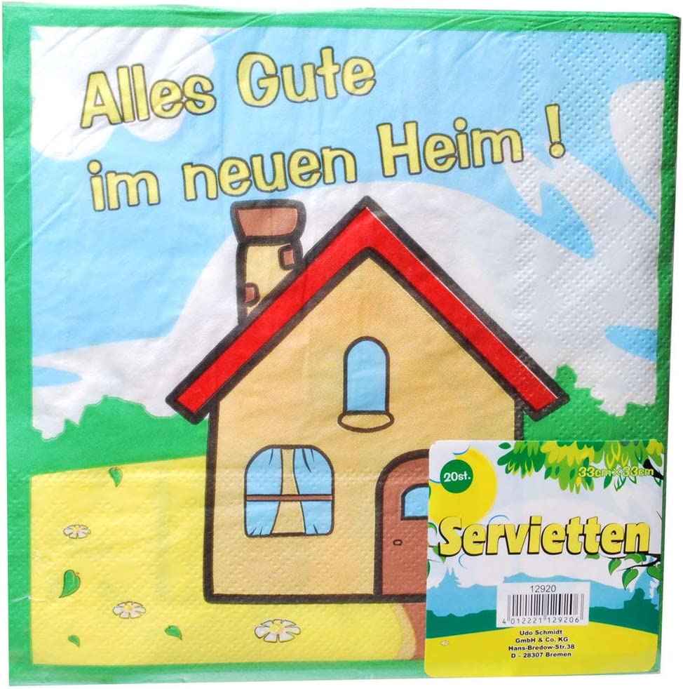 20 Servietten Neues Heim 2-lagig, 33x33cm