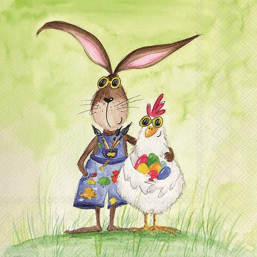 20 Servietten Sunny Easter - Coole Osterfiguren 33x33cm