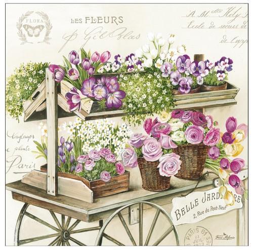 20 Servietten Les Fleurs – Blumenverkauf 33x33cm