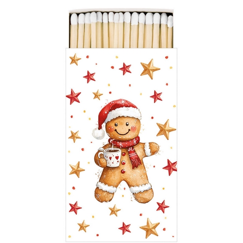 Kaminhölzer 45er Box Cocoa and Cookie - Lebkuchenfigur mit Kakao 11x6,3cm