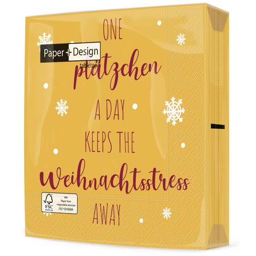 20 Servietten One Plätzchen - Ein Plätzchen Am Tag 33x33cm
