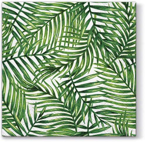 20 Servietten Tropical Leaves - Grüne Palmenblätter 33x33cm